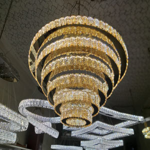 لوستر کریستالی آویز شش حلقه سایز ۷۰