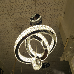 آویز دو طبقه حلقوی کریستالی (مدل اقتصادی)