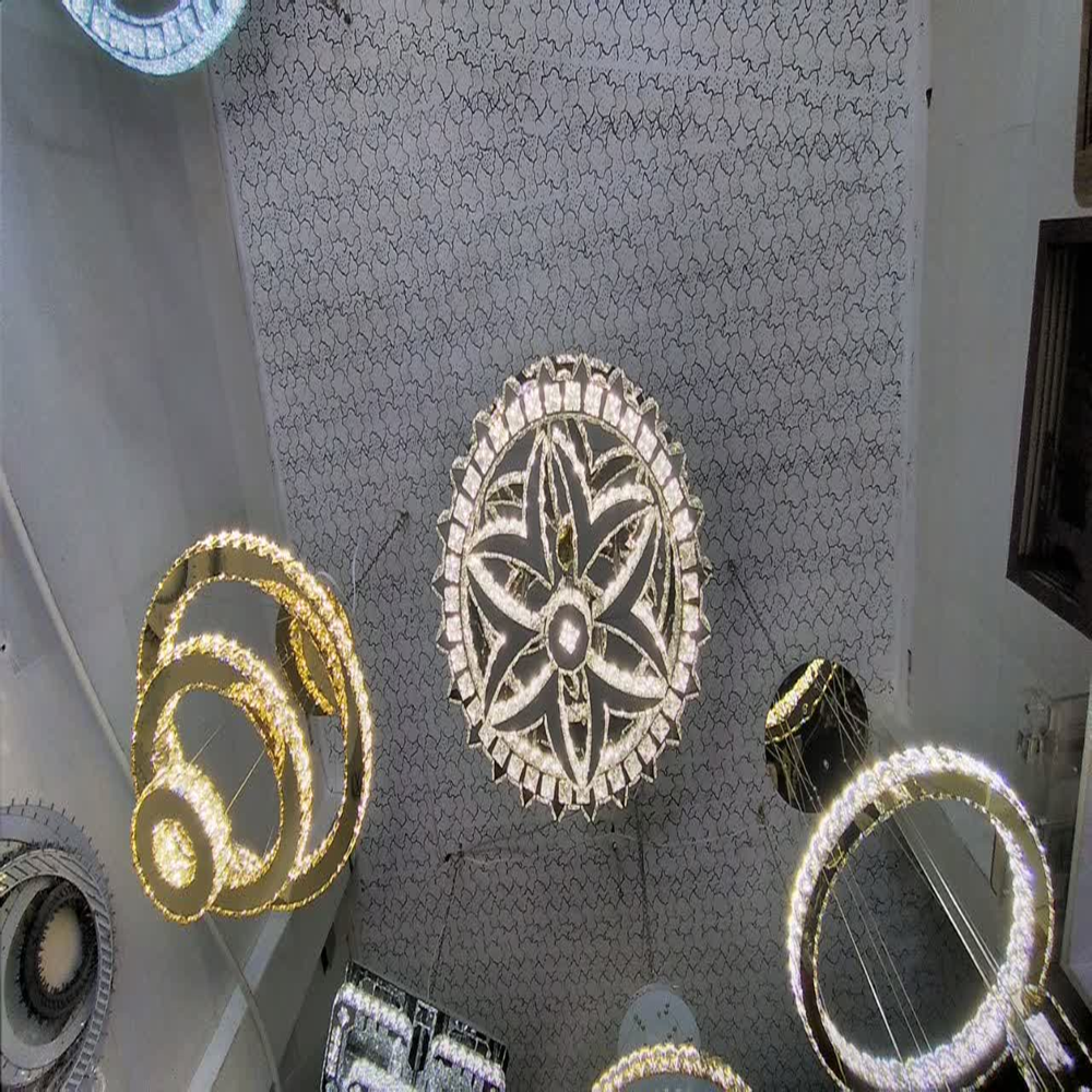 لوستر کریستالی سقفی ۶۰ سانتیمتر مدل «گل»