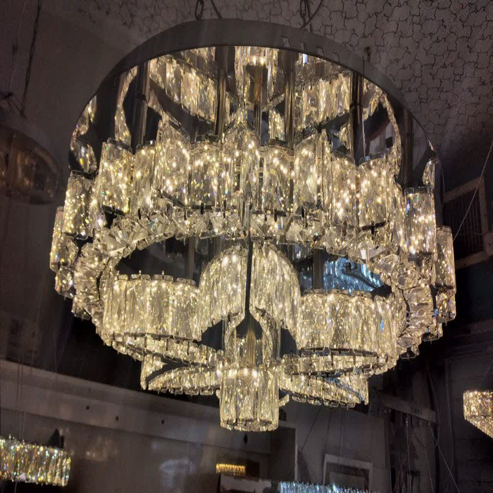 لوستر کریستالی سقفی ۶۰ سانتیمتر مدل «گل»