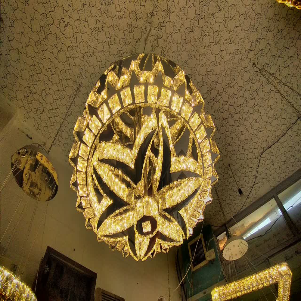 لوستر کریستالی سقفی ۶۰ سانتیمتر مدل «گل»